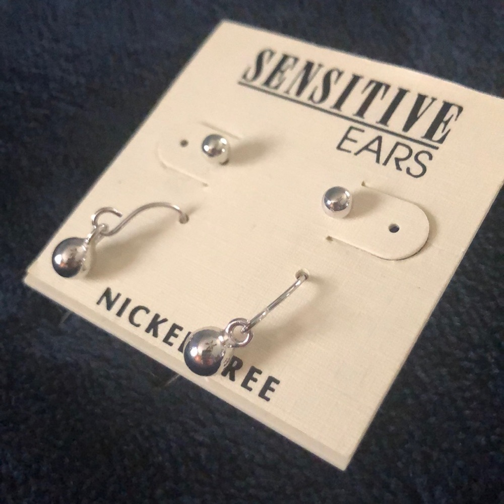 New silver fashion bead earrings set